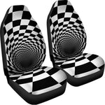 Black And White Hypnotic Illusion Print Universal Fit Car Seat Covers