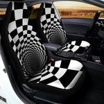 Black And White Hypnotic Illusion Print Universal Fit Car Seat Covers