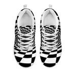 Black And White Hypnotic Illusion Print White Sneakers