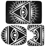 Black And White Illuminati Print 3 Piece Bath Mat Set