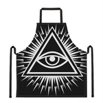 Black And White Illuminati Print Apron