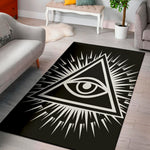 Black And White Illuminati Print Area Rug
