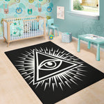 Black And White Illuminati Print Area Rug