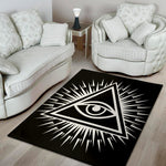 Black And White Illuminati Print Area Rug