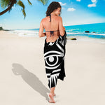 Black And White Illuminati Print Beach Sarong Wrap
