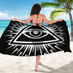 Black And White Illuminati Print Beach Sarong Wrap