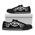 Black And White Illuminati Print Black Low Top Sneakers
