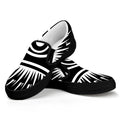 Black And White Illuminati Print Black Slip On Sneakers