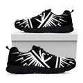 Black And White Illuminati Print Black Running Shoes