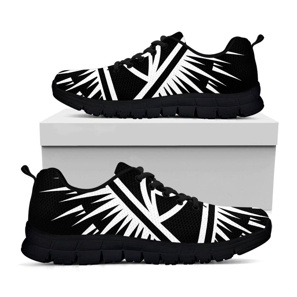 Black And White Illuminati Print Black Sneakers