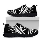 Black And White Illuminati Print Black Sneakers