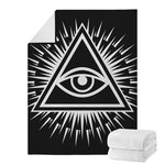 Black And White Illuminati Print Blanket
