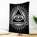 Black And White Illuminati Print Blanket
