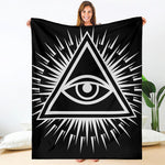 Black And White Illuminati Print Blanket