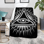 Black And White Illuminati Print Blanket