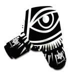 Black And White Illuminati Print Boxing Gloves