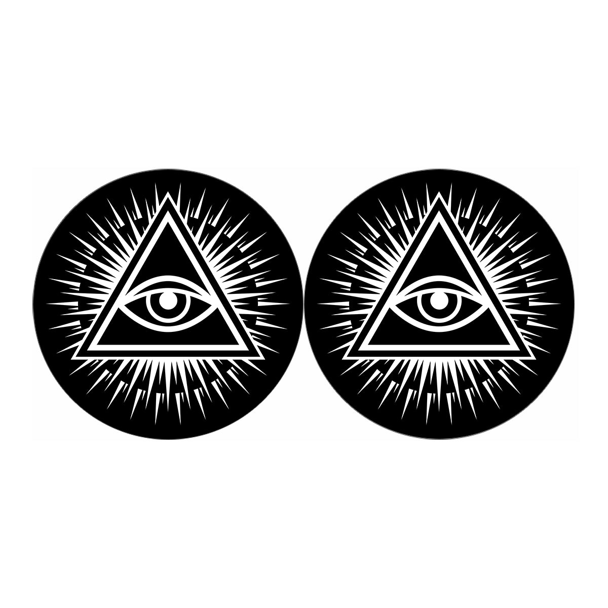 Black And White Illuminati Print Car Coasters