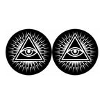 Black And White Illuminati Print Car Coasters
