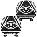 Black And White Illuminati Print Car Headrest Covers