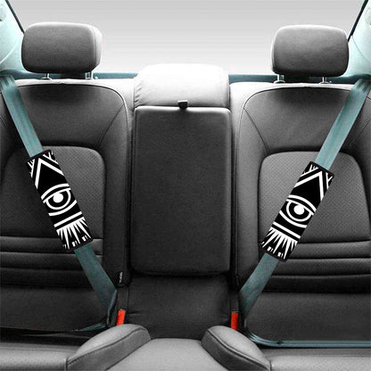 Black And White Illuminati Print Car Seat Belt Covers