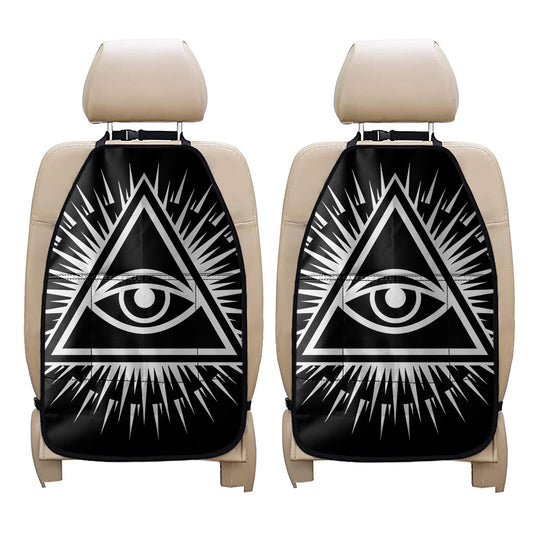 Black And White Illuminati Print Car Seat Organizers