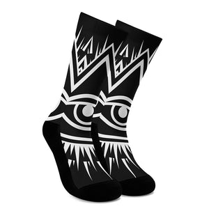 Black And White Illuminati Print Crew Socks