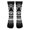 Black And White Illuminati Print Crew Socks