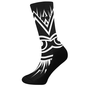 Black And White Illuminati Print Crew Socks