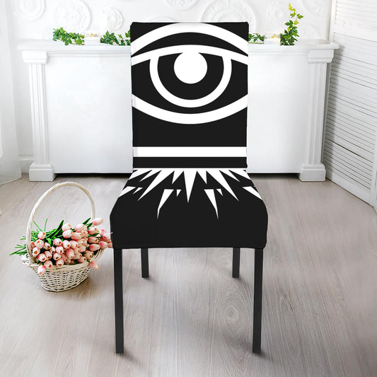 Black And White Illuminati Print Dining Chair Slipcover
