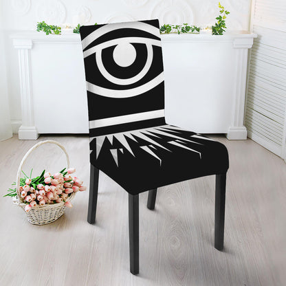 Black And White Illuminati Print Dining Chair Slipcover