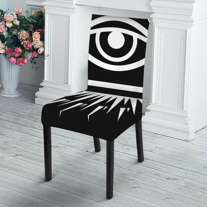 Black And White Illuminati Print Dining Chair Slipcover