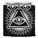 Black And White Illuminati Print Duvet Cover Bedding Set