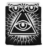 Black And White Illuminati Print Duvet Cover Bedding Set