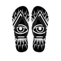 Black And White Illuminati Print Flip Flops