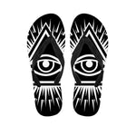 Black And White Illuminati Print Flip Flops