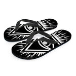Black And White Illuminati Print Flip Flops