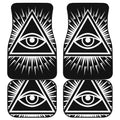 Black And White Illuminati Print Front and Back Car Floor Mats