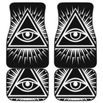 Black And White Illuminati Print Front and Back Car Floor Mats