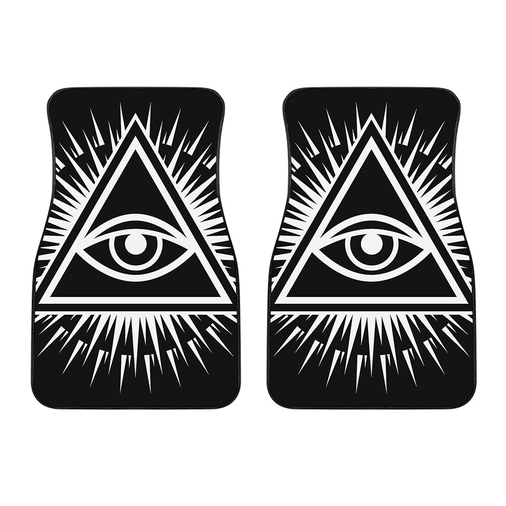 Black And White Illuminati Print Front Car Floor Mats