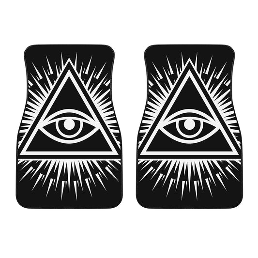 Black And White Illuminati Print Front Car Floor Mats
