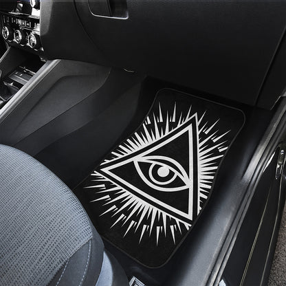 Black And White Illuminati Print Front Car Floor Mats