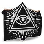 Black And White Illuminati Print Hooded Blanket