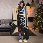 Black And White Illuminati Print Hooded Blanket