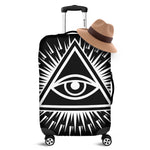 Black And White Illuminati Print Luggage Cover