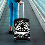 Black And White Illuminati Print Luggage Cover