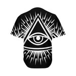 Black And White Illuminati Print Men's Baseball Jersey