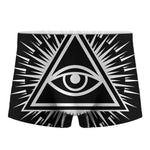 Black And White Illuminati Print Men's Boxer Briefs