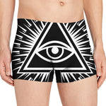 Black And White Illuminati Print Men's Boxer Briefs
