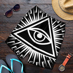 Black And White Illuminati Print Men's Shorts