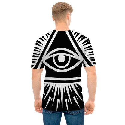 Black And White Illuminati Print Men's T-Shirt